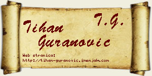Tihan Guranović vizit kartica